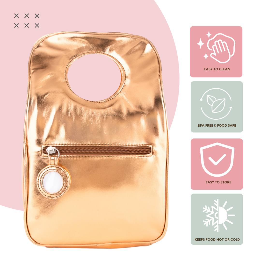 Lunch Tote | Gold Metallic