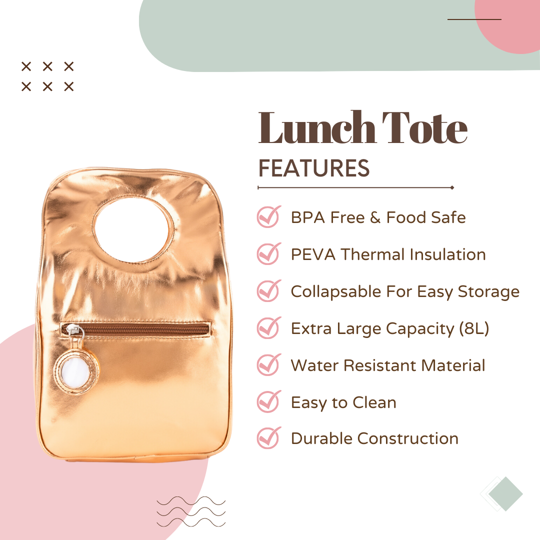 Lunch Tote | Gold Metallic