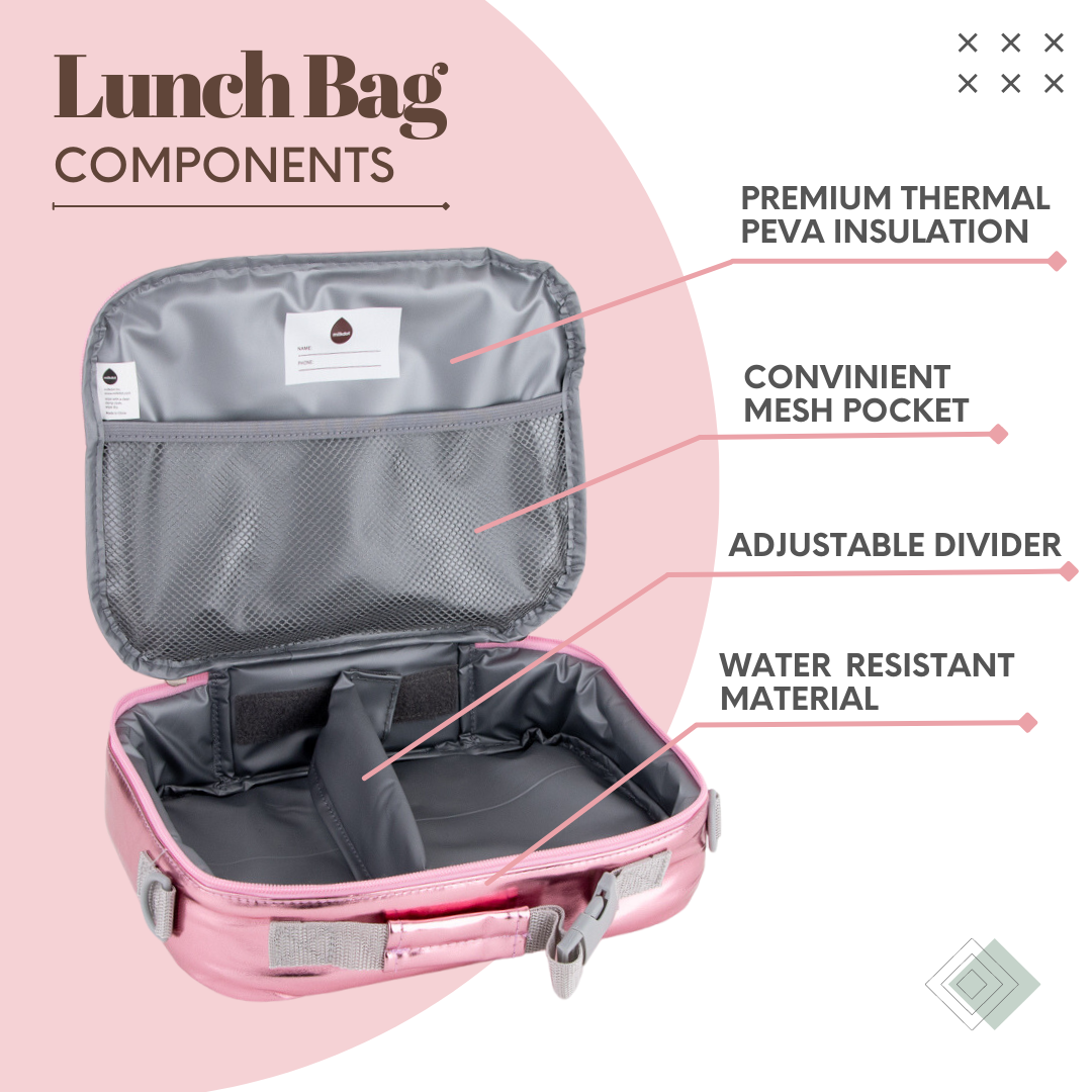 Classic Lunch Bag | Pink Metallic