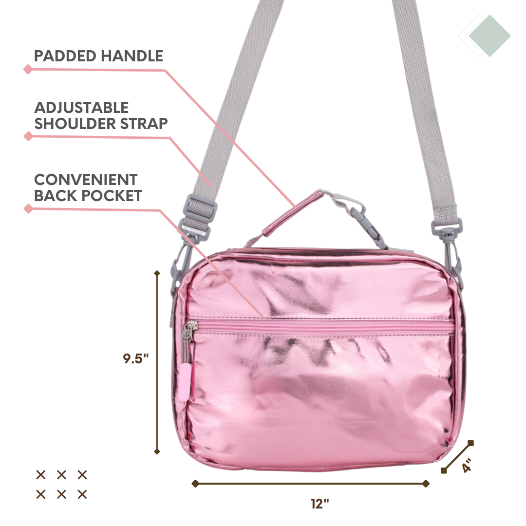 Classic Lunch Bag | Pink Metallic