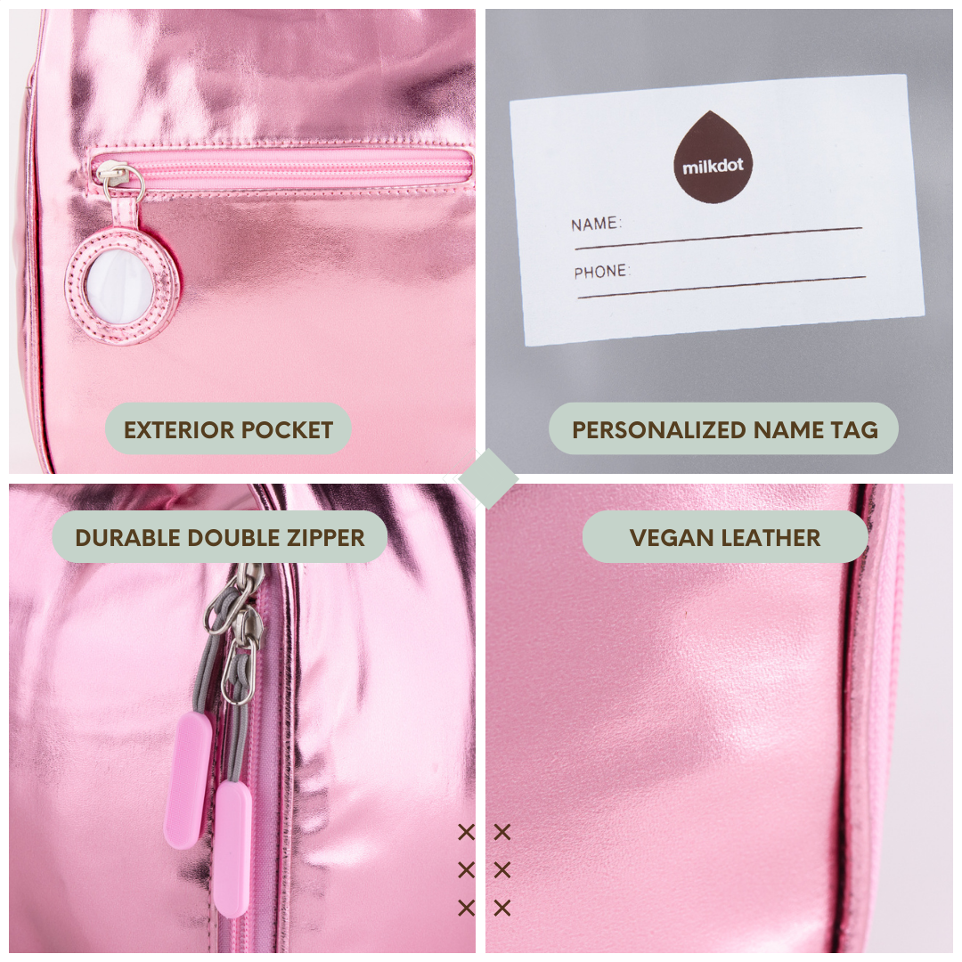 Lunch Tote | Pink Metallic