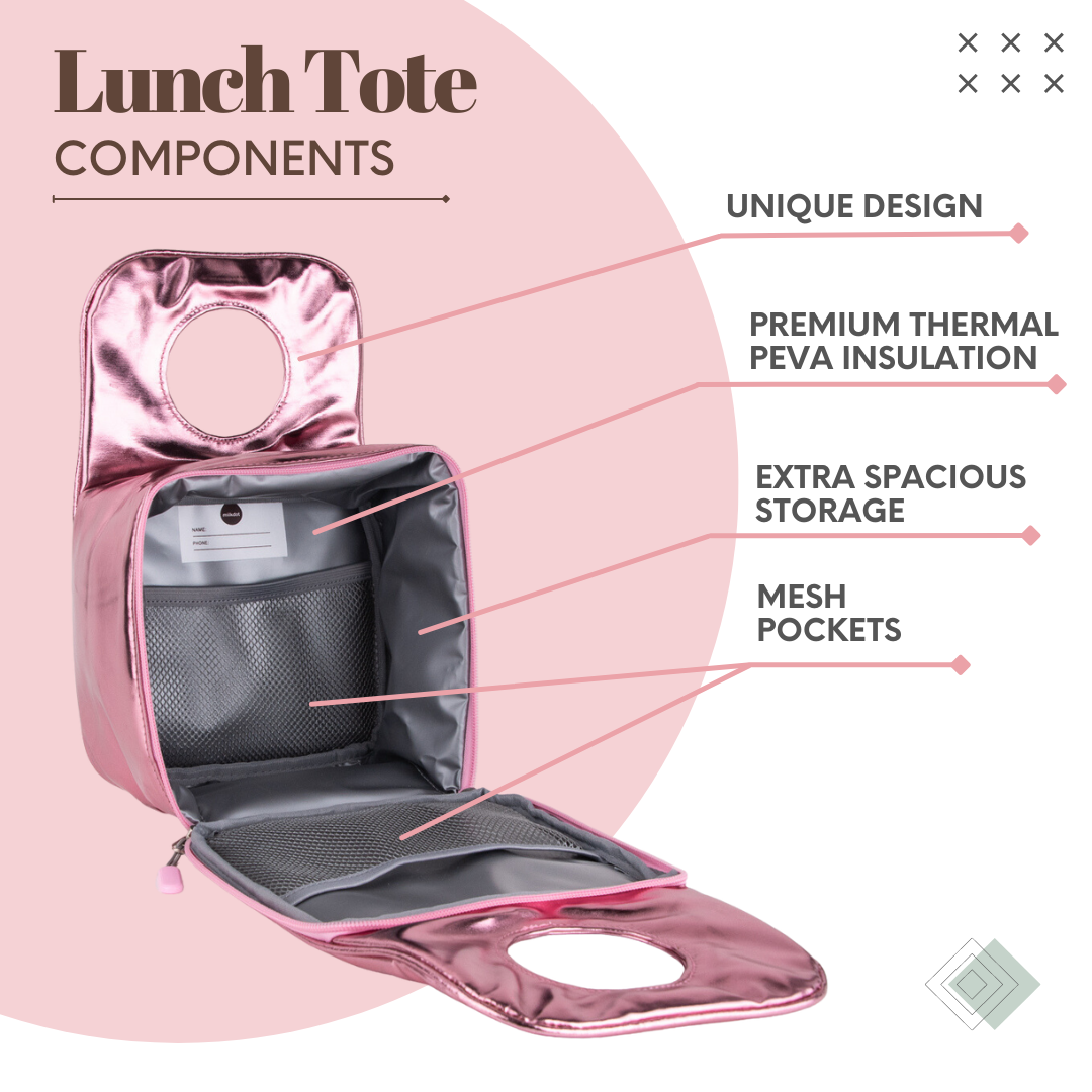 Lunch Tote | Pink Metallic