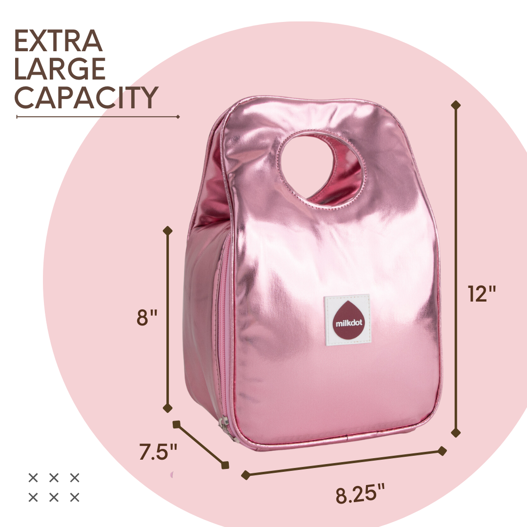 Lunch Tote | Pink Metallic