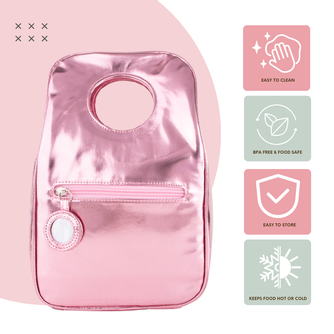 Lunch Tote | Pink Metallic