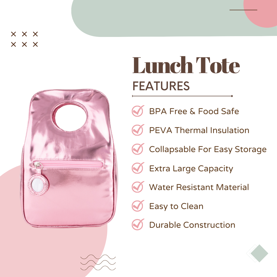 Lunch Tote | Pink Metallic