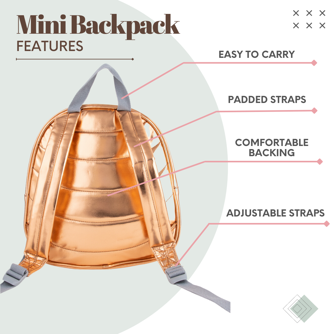 gold metallic mini backpack milkdot Mini Backpack
