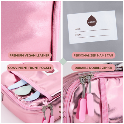 Classic Lunch Bag | Pink Metallic