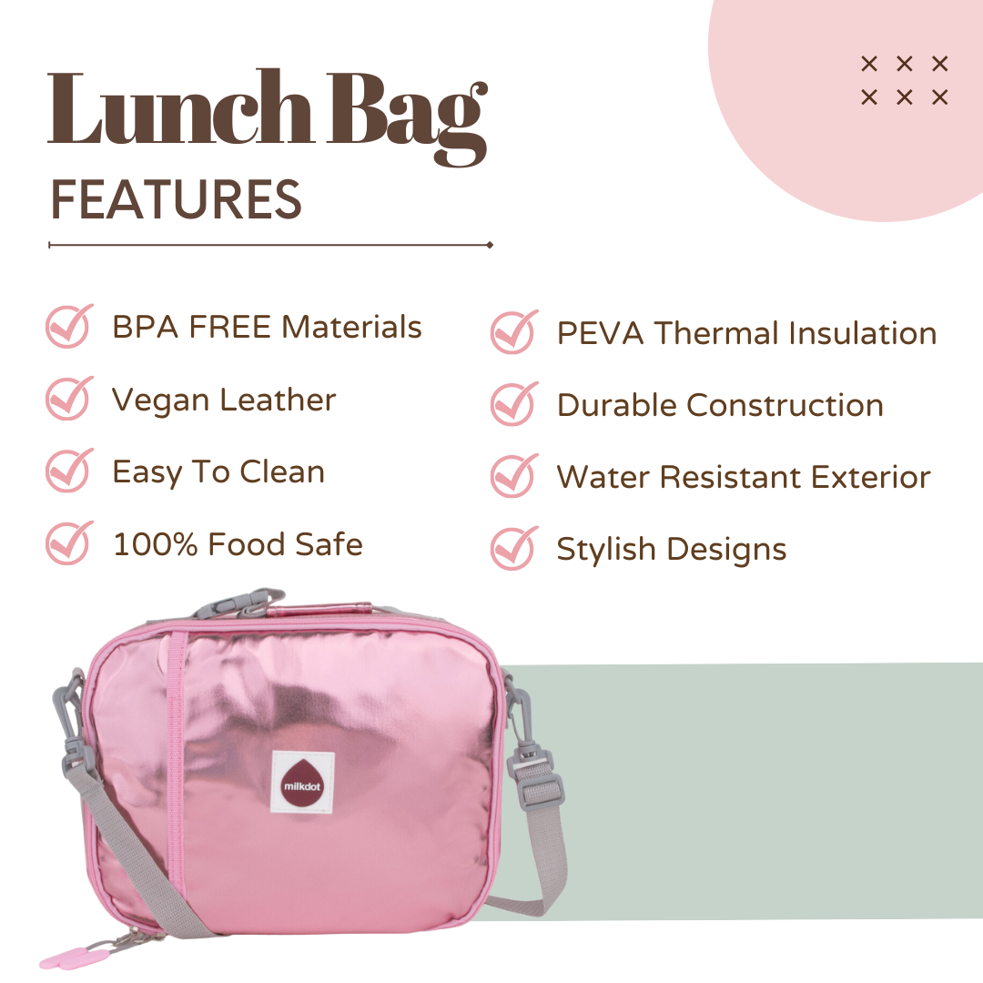 Classic Lunch Bag | Pink Metallic