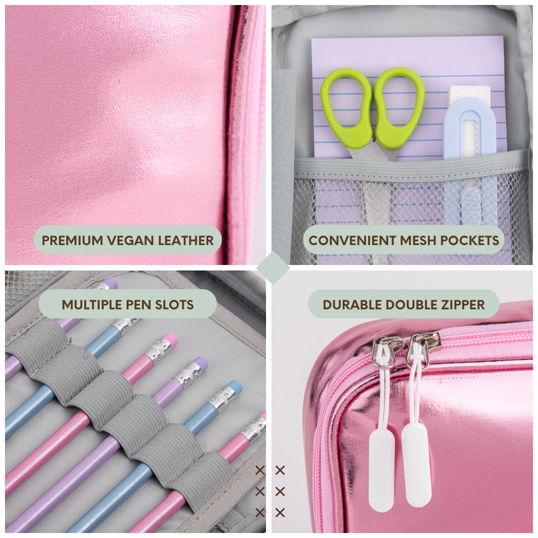 Pencil Case | Pink Metallic