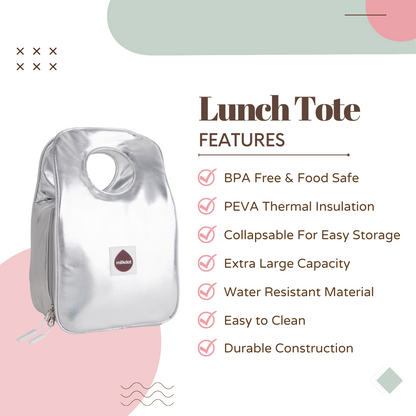 Lunch Tote | Silver Metallic