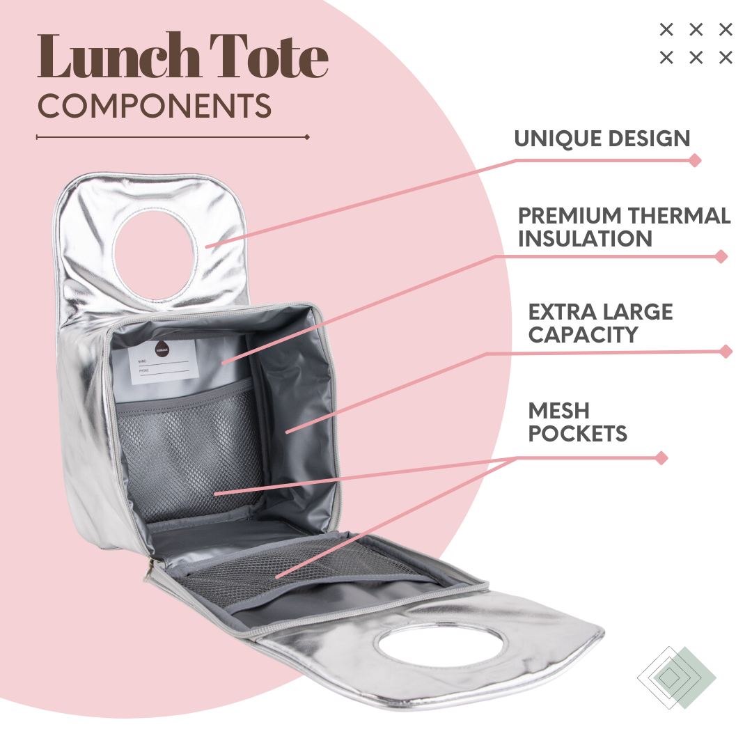 Lunch Tote | Silver Metallic